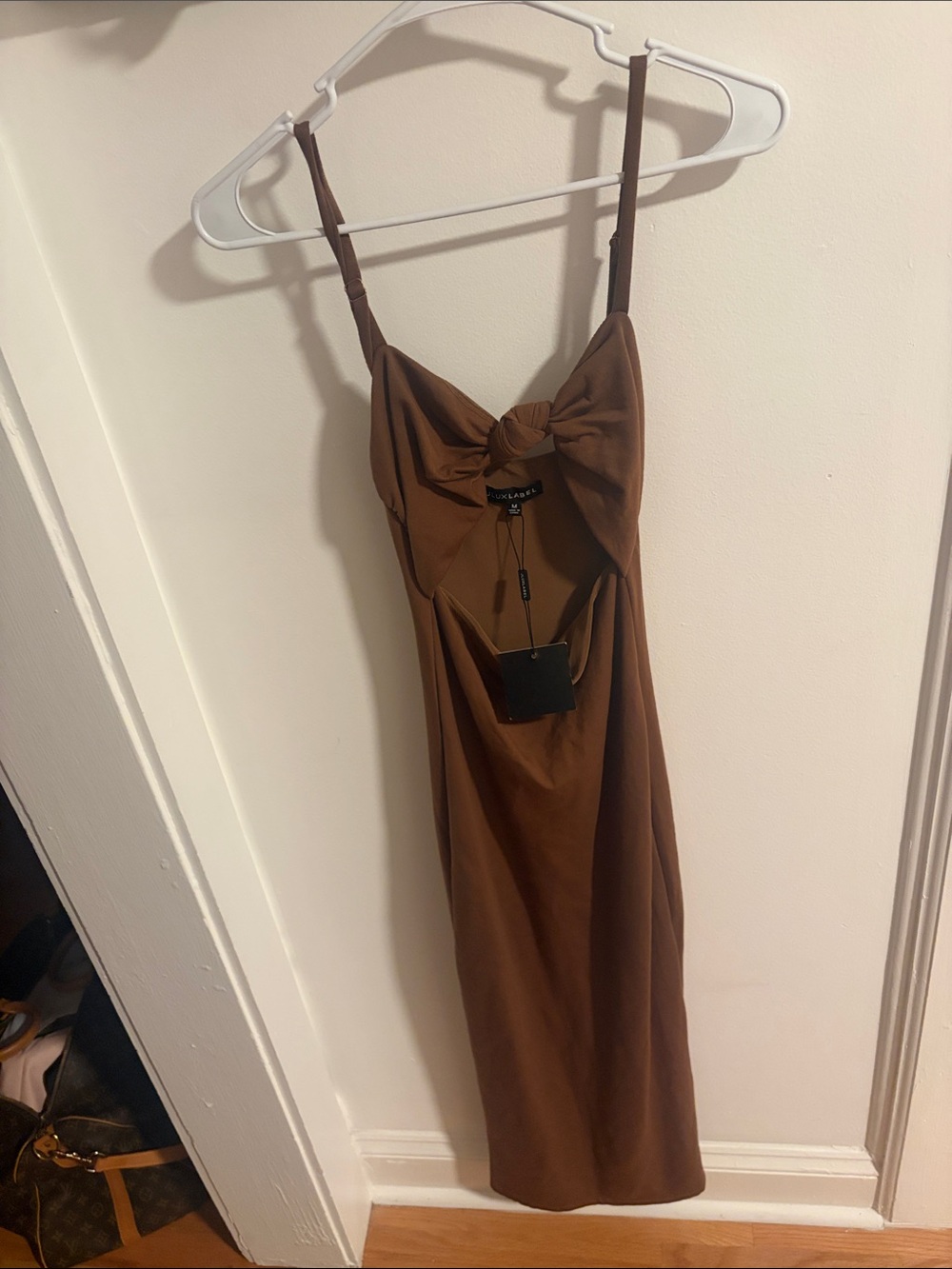 Brand New JLux Label Twist-Front Spaghetti Strap Dress SZ Medium